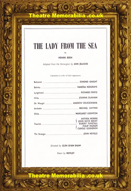 London Queens Theatre - The Lady From The Sea - 1961