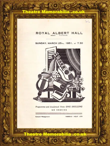 London Royal Albert Hall – Yehudi Menuhin Festival Britain 1951