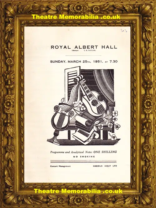 London Royal Albert Hall - Yehudi Menuhin Festival Britain 1951
