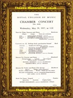 London Royal College Of Music – Chamber Concert – 1957