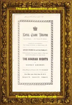 London Royal Globe Theatre – The Arabian Nights – 1887