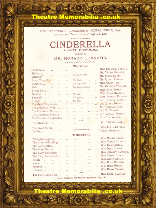 London Royal Lyceum Theatre - Cinderella - 1893