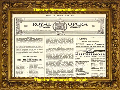 London Royal Opera House - Die Meistersinger - 1936