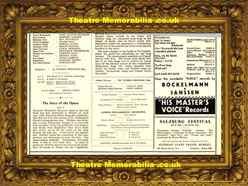 London Royal Opera House - Die Meistersinger - 1936