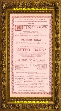 London Royal Princess Theatre – After Dark – 1891