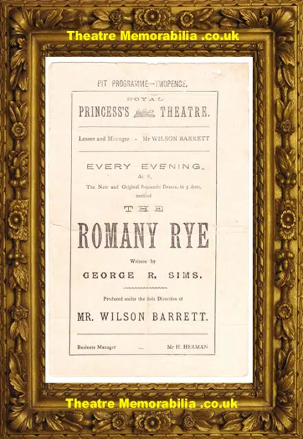 London Royal Princess Theatre – The Romany Rye – 1882