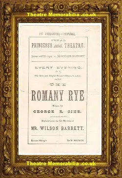 London Royal Princess Theatre – The Romany Rye – 1882