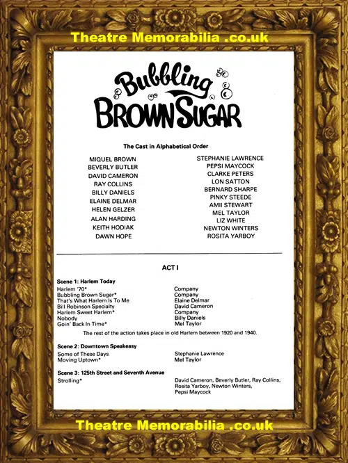 London Royalty Theatre - Bubbling Brown Sugar - 1978