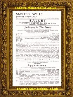 London Sadler Wells Theatre Harlequin In The Street Ballet 1940