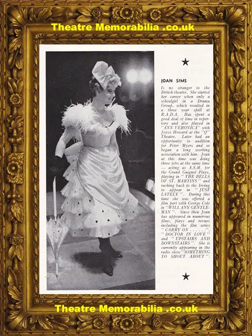 London Saville Theatre - Lord Chamberlain Regrets 1961 Joan Sims