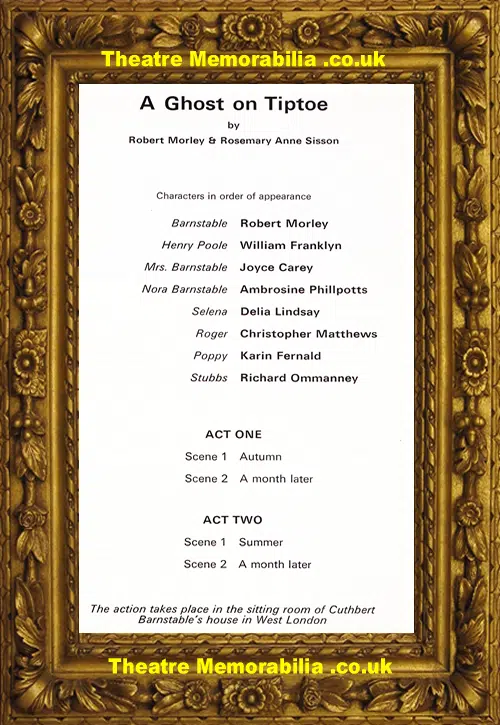 London Savoy Theatre - A Ghost On Tiptoe - 1974 - Robert Morley