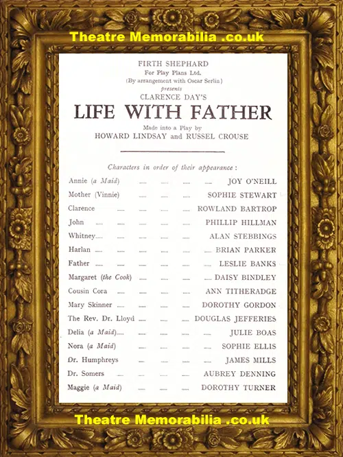 London Savoy Theatre - Life With Father - 1947