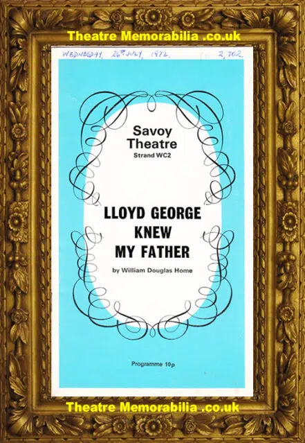 London Savoy Theatre – Lloyd George Knew My Father – 1972