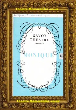 London Savoy Theatre – Monique – 1964