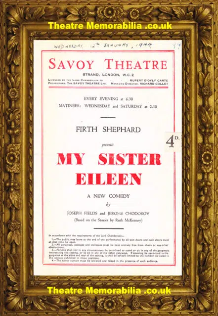 London Savoy Theatre – My Sister Eileen – 1944