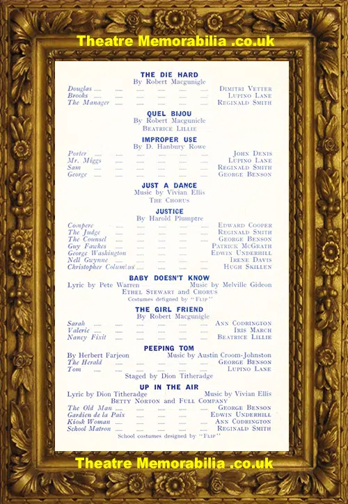 London Savoy Theatre - Please - 1954