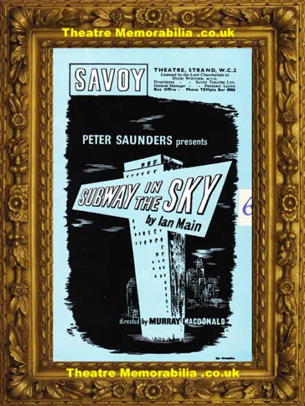 London Savoy Theatre – Subway In The Sky – 1957 Plus Ticket