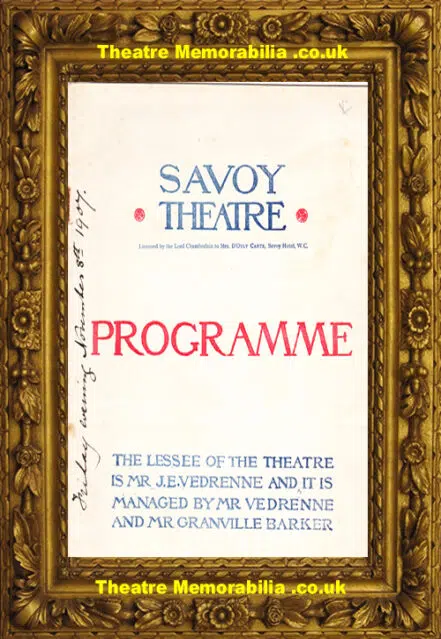 London Savoy Theatre – The Devil’s Disciple – 1907