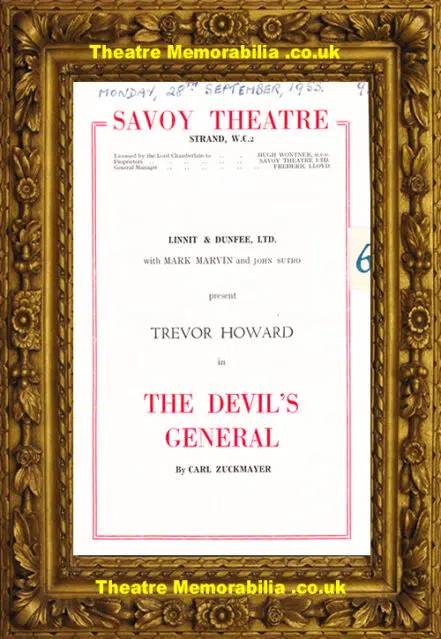 London Savoy Theatre – The Devil’s General – 1953
