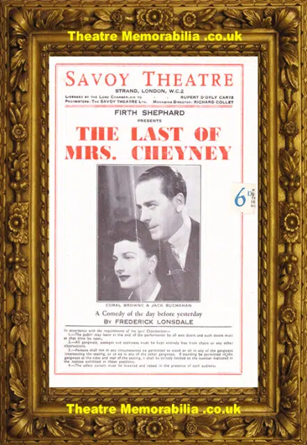 London Savoy Theatre – The Last Of Mrs Cheyney – 1943