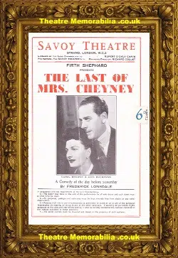 London Savoy Theatre – The Last Of Mrs Cheyney – 1943