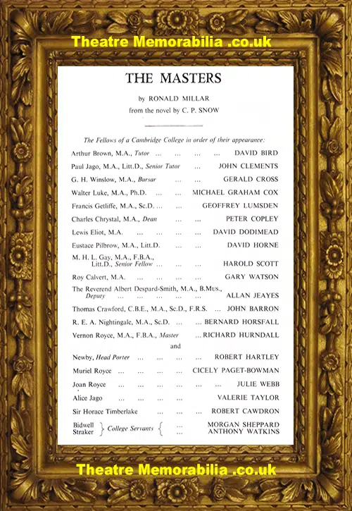 London Savoy Theatre - The Masters - 1963