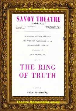 London Savoy Theatre – The Ring Of Truth 1959 – Plus Extras