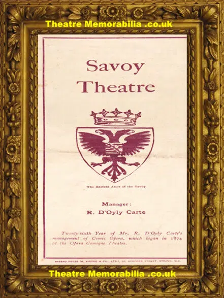 London Savoy Theatre – The Rose Of Persia – 1900