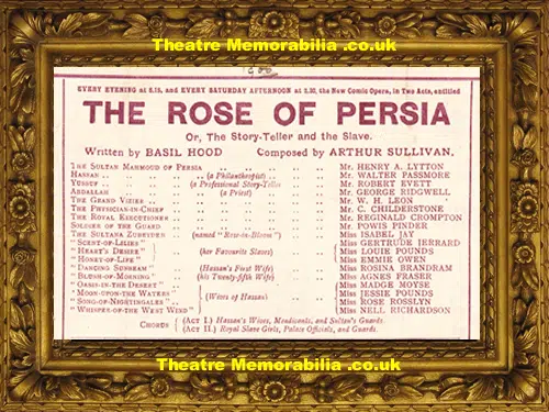 London Savoy Theatre - The Rose Of Persia - 1900