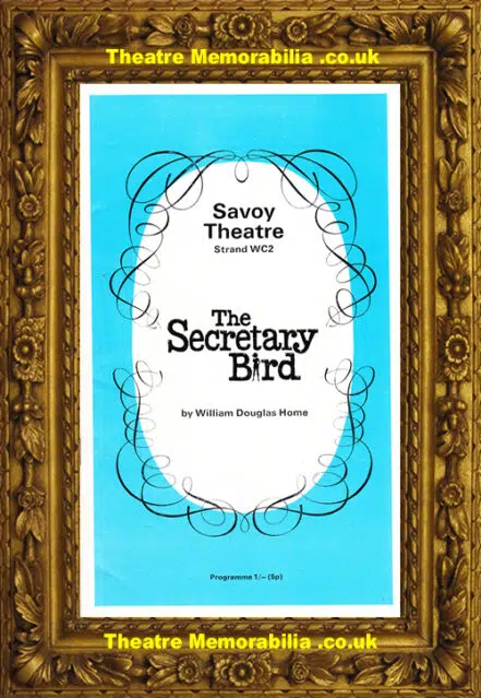 London Savoy Theatre – The Secretary Bird – 1968 – John Gregson