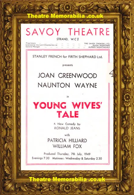 London Savoy Theatre – Young Wives Tale – 1949 – William Fox