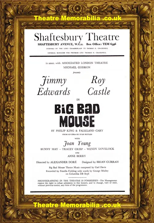 London Shaftesbury Theatre - Big Bad Mouse - 1967 - Roy Castle