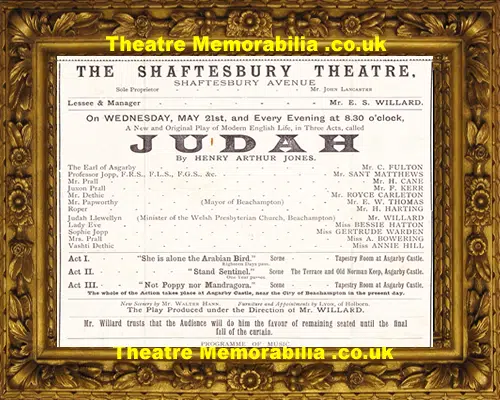 London Shaftesbury Theatre - Judah - 1890