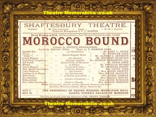 London Shaftesbury Theatre - Morocco Bound - 1893