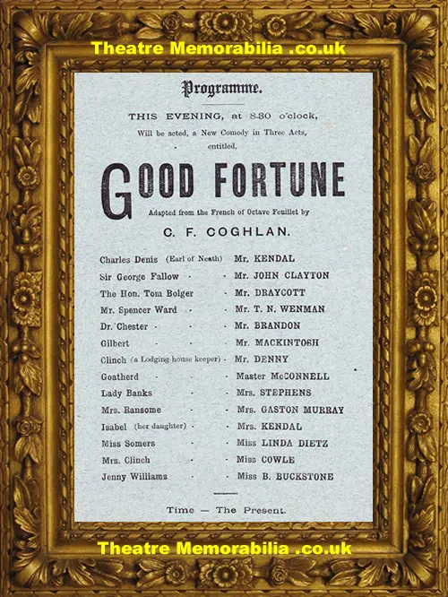 London St James's Theatre - Good Fortune - 1880