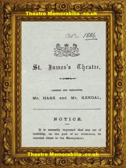 London St James’s Theatre – The Hobby Horse – 1886
