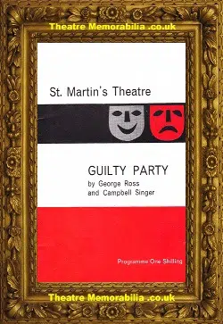 London St Martins Theatre – Guilty Party – 1961 – Donald Sinden