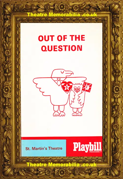 London St Martins Theatre - Out Of The Question - 1968
