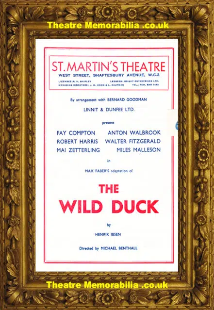 London St Martins Theatre – The Wild Duck – 1948