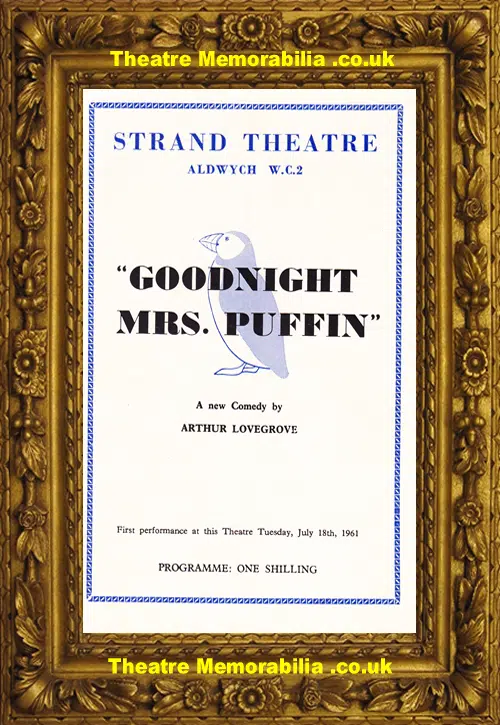 London Strand Theatre - Goodnight Mrs Puffin - 1961 Irene Handl