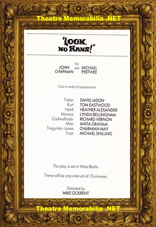 London Strand Theatre - Look No Hans - 1985 - David Jason