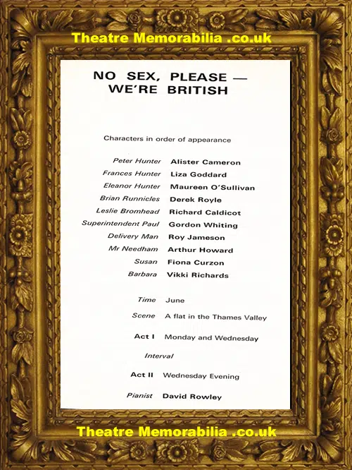 London Strand Theatre - No Sex Please We're British - 1971