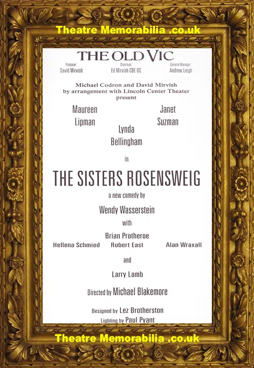 London The Old Vic Theatre - The Sisters Rosensweig - 1994