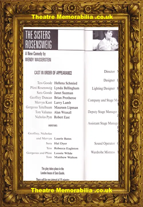 London The Old Vic Theatre - The Sisters Rosensweig - 1994