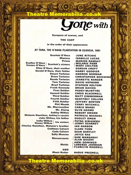 London Theatre Royal - Gone With The Wind - 1972