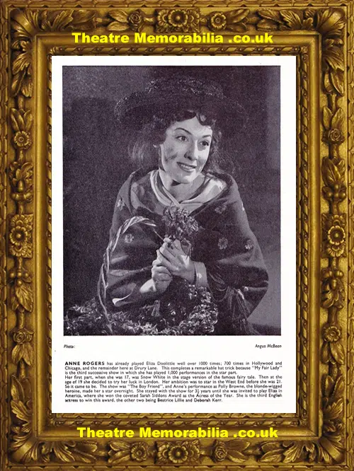 London Theatre Royal - My Fair Lady - 1958