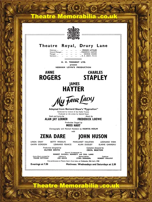London Theatre Royal - My Fair Lady - 1958