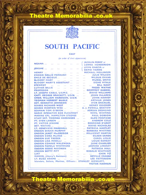 London Theatre Royal - South Pacific - 1953 - Sean Connery