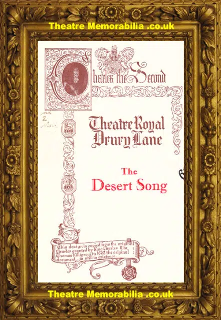 London Theatre Royal – The Desert Song – 1920’s