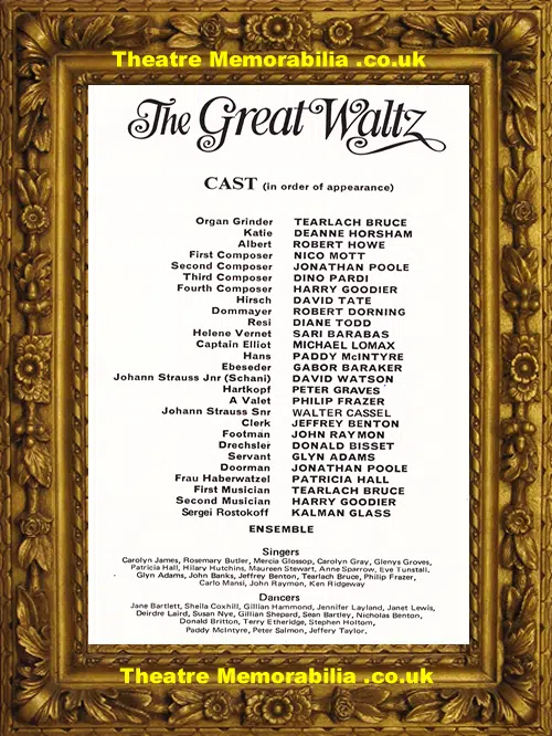 London Theatre Royal - The Great Waltz - 1971
